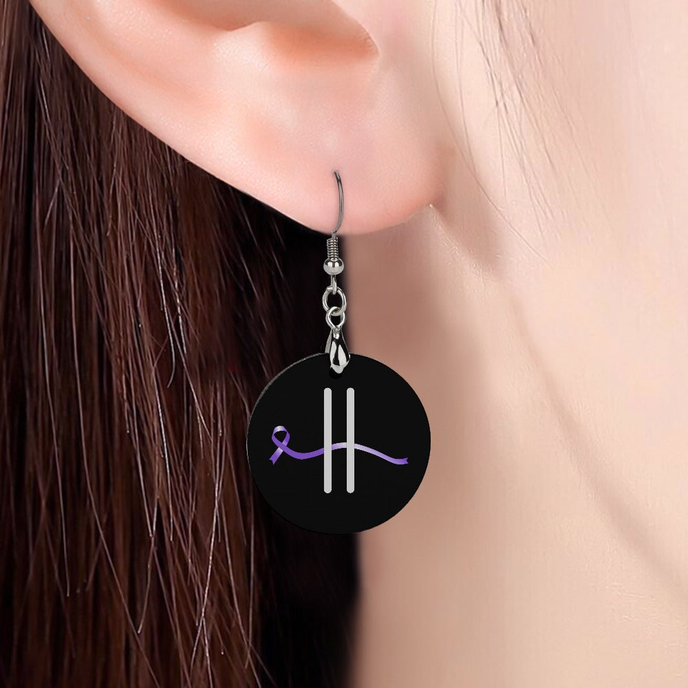 Pause & Purple Epilepsy Awareness Earrings