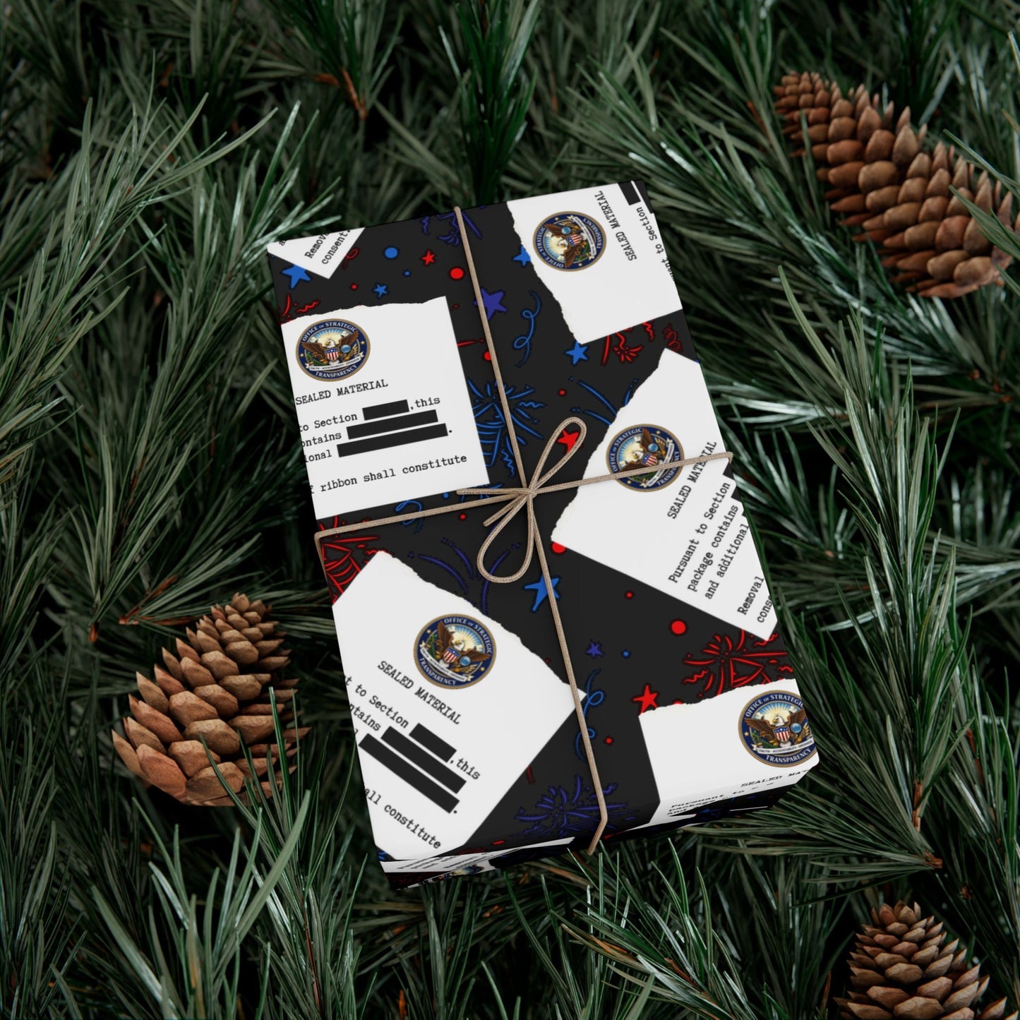 Classified Celebration Gift Wrap – Patriotic Parody Fireworks Wrapping Paper