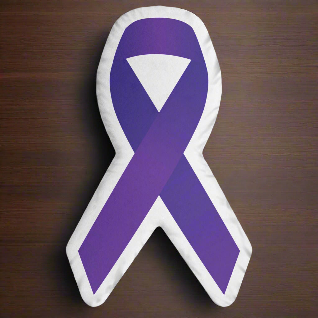 Purple Ribbon Pillows — Soft Symbol, Steady Strength