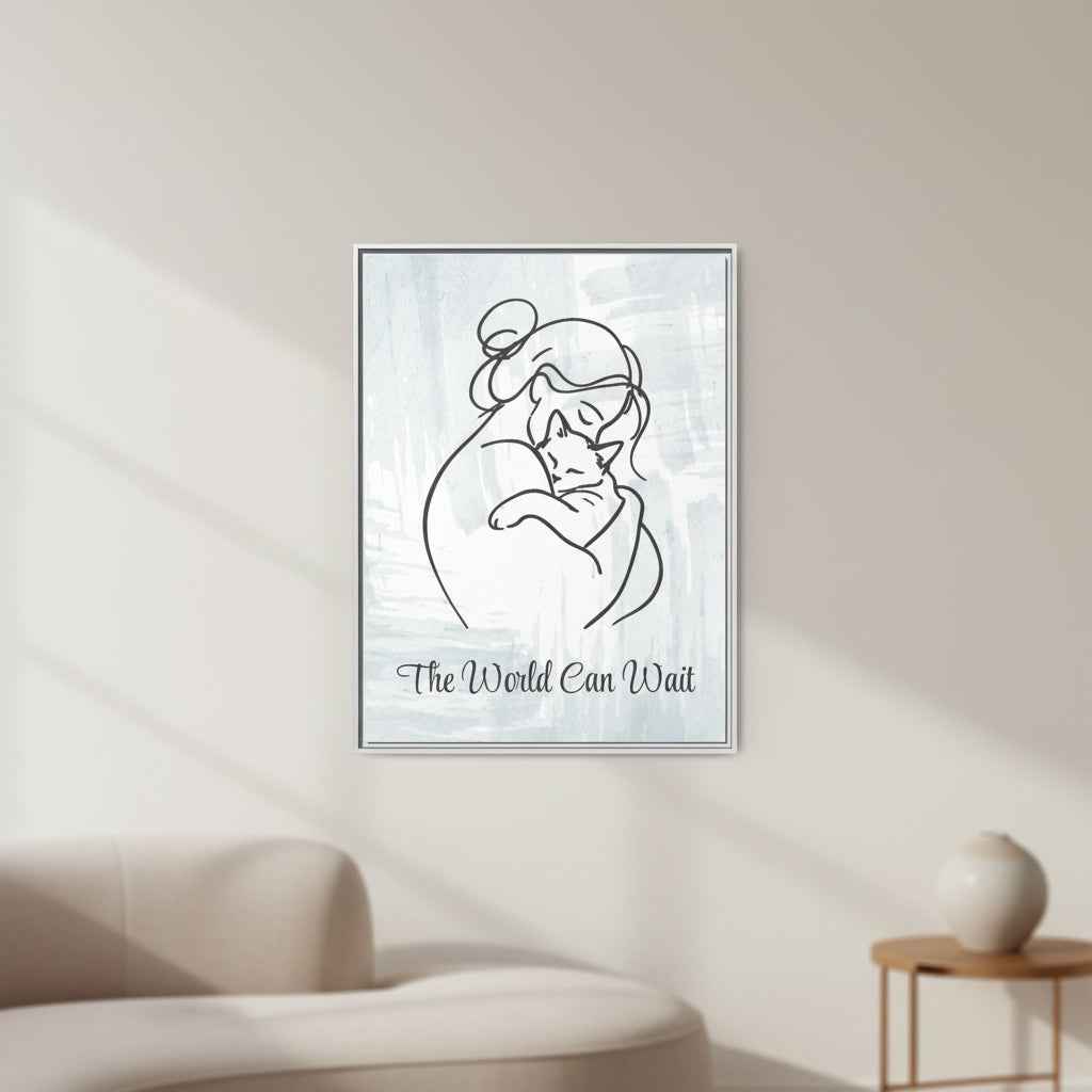The World Can Wait Cat Canvas Print