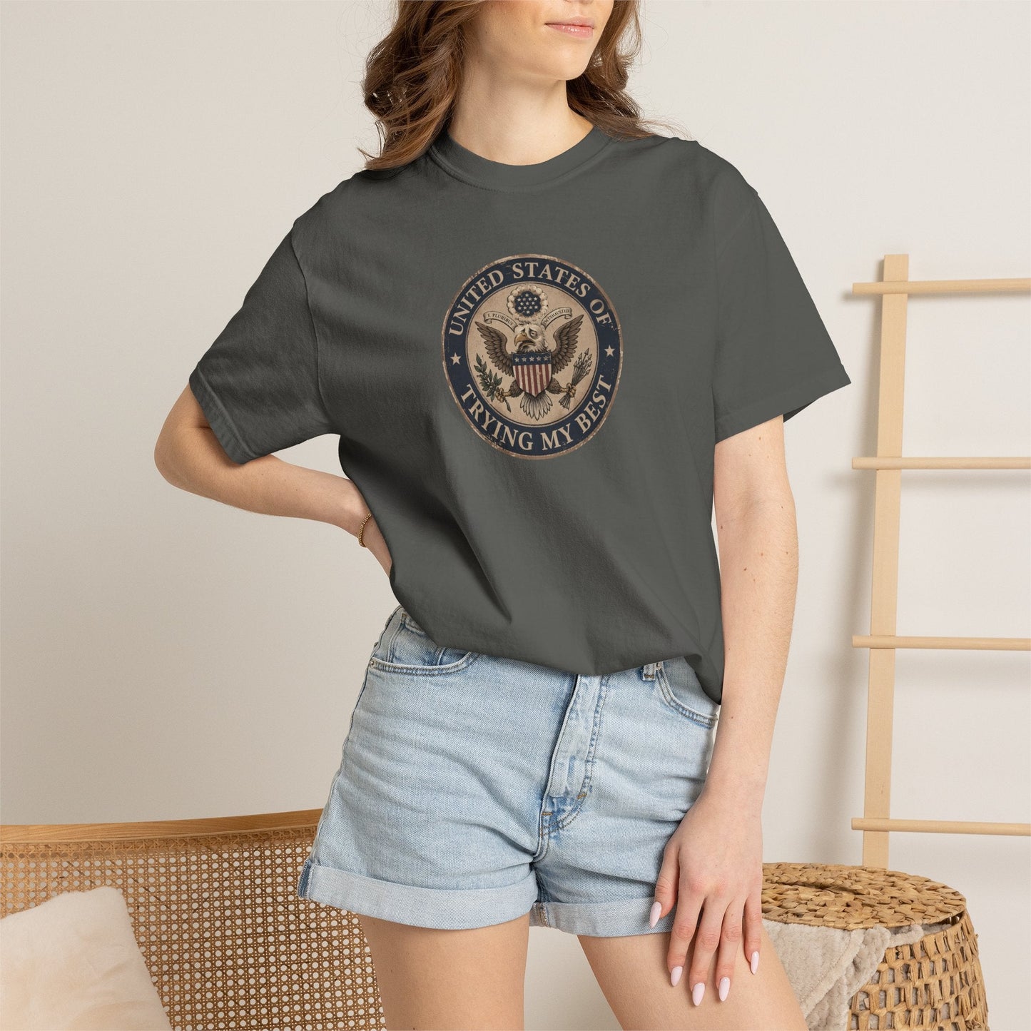 United States of Trying My Best Garment-Dyed T-Shirt