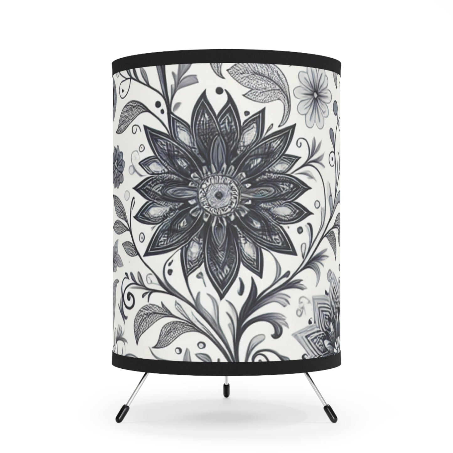 Elegant Floral Tripod Lamp, Home Decor, Accent Lighting, Modern Design, Bedroom Lighting, Living Room Decor, Unique Gift