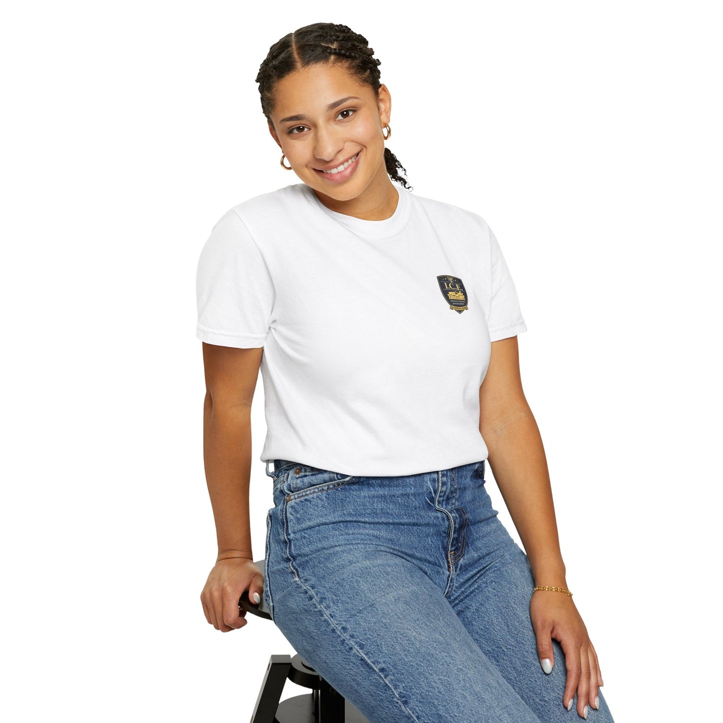 I.C.E. Badge T-Shirt | Institute of Cozy Excellence Parody Tee