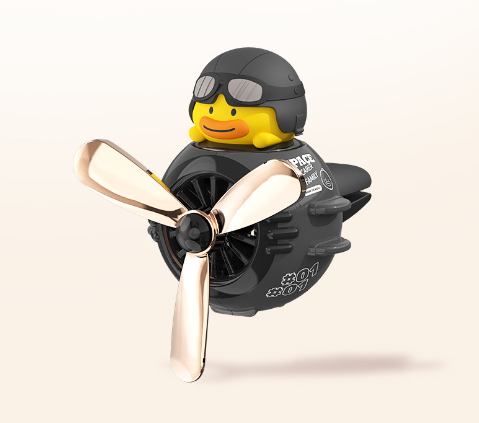 Cartoon Pilot Car Air Freshener with Rotating Propeller