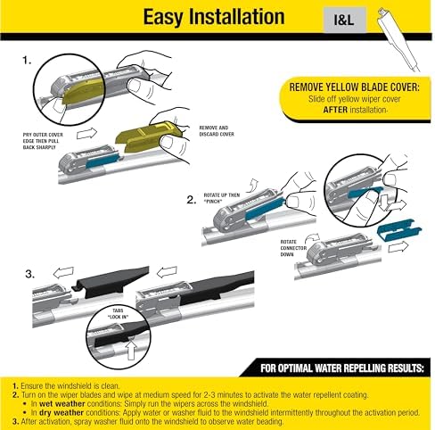 Rain-X 5079273-2 Repellency Water Repellent Wiper Blades, 15" Windshield Wiper, All Weather Streak-Free for Enhanced Visibility w/Water Repellency Formula