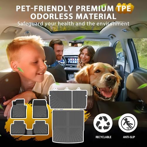 Powerty Floor Mats for Mazda CX-50 Gas 2023-2026 2027, All Weather 3D TPE Anti-Slip Trunk Cargo Liner Seat Back Covers Protectors Full Set Car Accessories