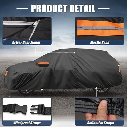 X AUTOHAUX Waterproof Full Car Cover for Toyota RAV4 2012-2022 210D-PU