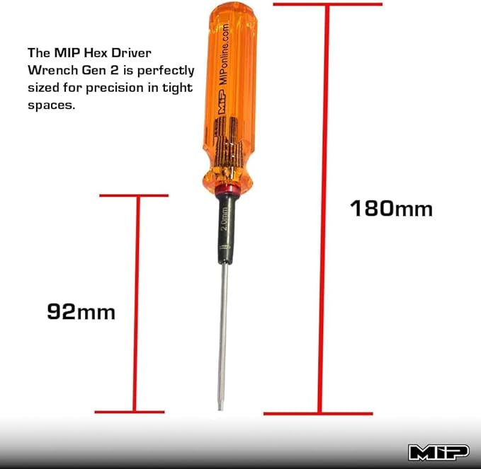 MIP 9602 3-Piece RC Hex Screwdriver Set (1.5mm, 2.0mm, 2.5mm) – Precision Hex Allen Wrenches for RC Cars, Drones, Boats, Helicopters – RC Repair Tool Kit – Made in USA