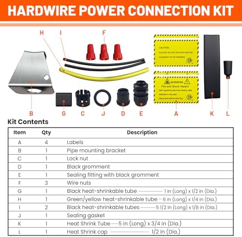 CSA Self-Regulating Heat Cable Power Connection Kit