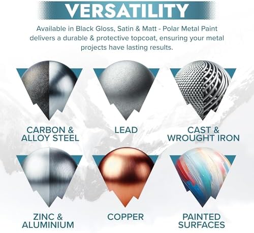 Polar Specialist Coatings Satin Black Direct to Rust Spray Paint - 2 x 13.5fl oz - Protect and Stop Corrosion - Undercoat, Topcoat - Quick Dry Formula - Ideal for Metal, Wood, Plastic and Ceramic