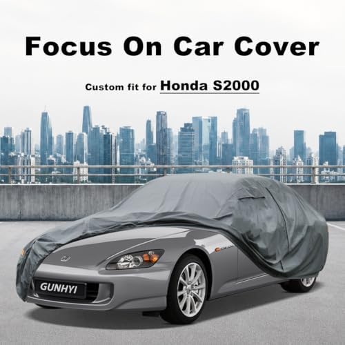 GUNHYI Premium Car Cover Custom Fit Honda S2000, 16 Layers Heavy Duty Car Cover Waterproof All Weather with Zipper Door for Sun Rain Snow Dust Uv Protection