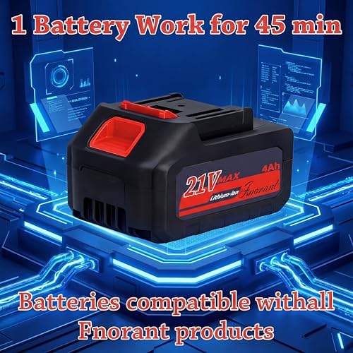 Leaf Blower Cordless with Battery and Charger, 500 CFM/200 MPH, Electric Leaf Blowers with 2 Speeds, 2 Extended Tubes, 1 x 2.0 Ah Battery-Powered Leaf Blowers for Lawn Care, Blowing Leaves, Yard(RED)