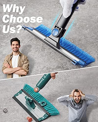 JOYTUTUS 61.3″ Ice Scraper and Long Handle Snow Brush, 270° Pivoting Extendable Car Snow Scraper Brush for Car Windshield, Telescoping Ice Scraper, Snow Remover for Cars, Trucks, SUV (Blue)