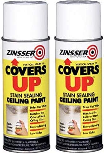 Zinnser 03688 Covers Up Stain Sealing Ceiling Paint, White (Pack of 6)