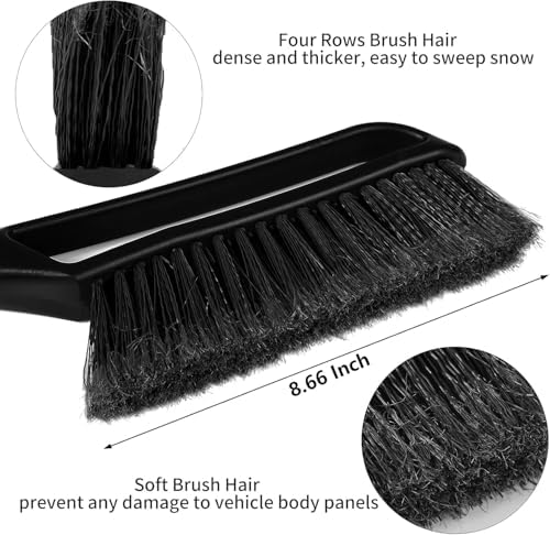 FOVAL 27" Ice Scraper Snow Brush, Wider Snow Scraper(4.73" Width) Snow Removal Car Brush with Comfortable Foam Grip for Cars, Trucks, SUVs, Windshield, Window - Winter Tool