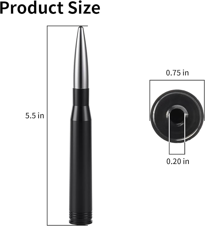 BJSIA Upgrade Universal Car Antenna Compatible with Ford, Dodge, Chevrolet, GMC, Jeep, Toyota Truck Antenna - Made of Rugged Billet and Aluminum, Gray, Car Accessories