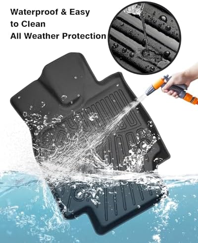 Powerty Floor Mats for 2023 2024 2025 2026 Toyota Crown All Weather 3D TPE Anti-Slip Car Liners for 1st & 2nd Row Accessories