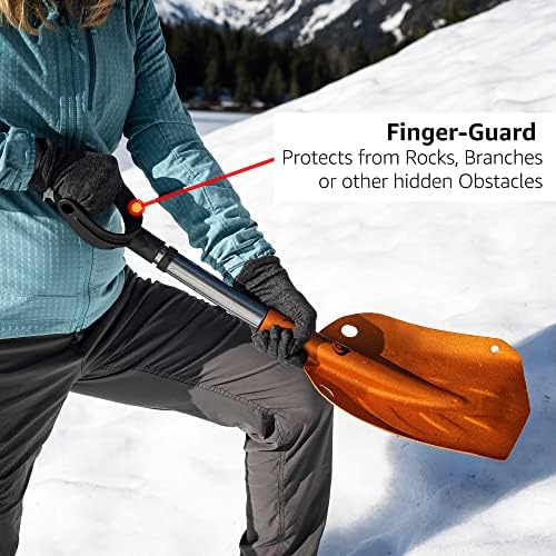 Crescent Moon Collapsible Snow Shovel for Car & Adventures - Portable Avalanche Shovel, Multi-Use Design for Camping, Emergencies, Backcountry Backpack Adventures, ATVs, Snowmobiles & Ice Fishing