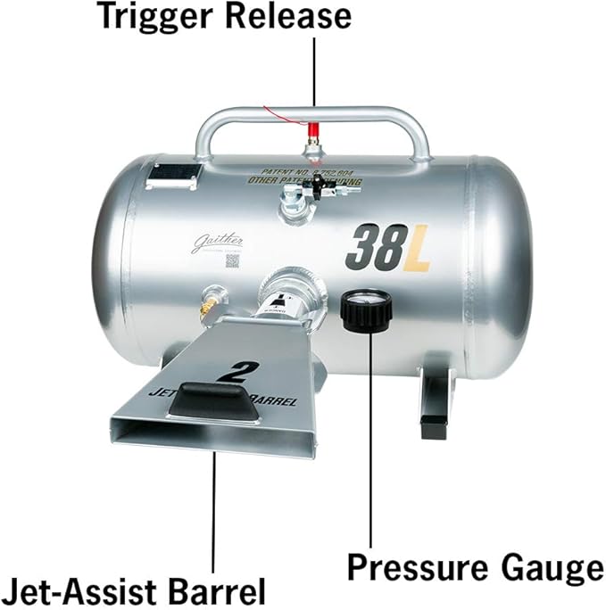 Gaither Tool Co Portable Bead Seater with Rapid Air Release - Tire Inflator for Agricultural, Passenger, and Commercial Vehicles, 38 Liter