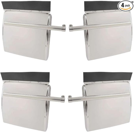 Mytee Products 2 Pack Quarter Fender for Semi Truck 24"x24" Stainless Steel - Half Semi Quarter Fenders with Mounting Tube Bracket Kit - Semi Truck Accessories for Kenworth Freightliner Peterbilt