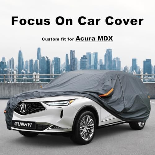 GUNHYI Premium Car Cover Custom Fit Acura MDX (2007-2026), 16 Layers Heavy Duty Car Cover Waterproof All Weather with Zipper Door for Sun Rain Snow Dust Uv Protection