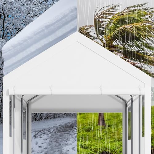 Nuturelly 12x20 Heavy Duty Carport, Portable Garage for Truck SUV, White