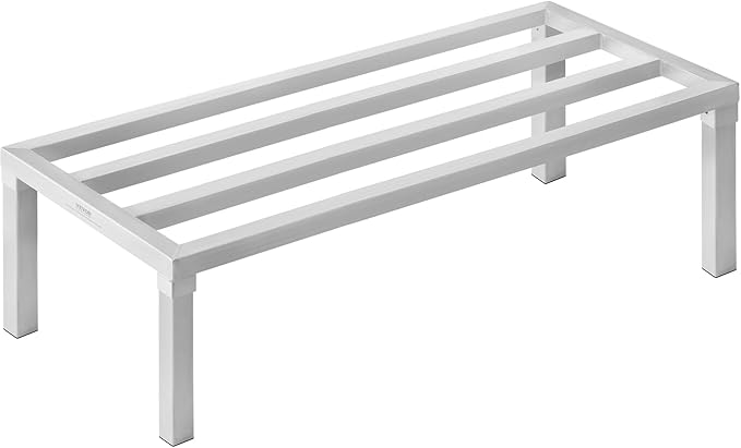VEVOR Aluminum Dunnage Rack, 48” x 20” Commercial Food Floor Rack, 12” Off the Floor, 1800 lbs Capacity All-Welded Aluminum Storage Rack, for Storage in Restaurants, Kitchens, Garages and Vehicles