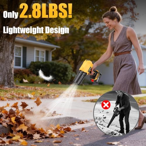 Cordless Leaf Blower with 2 x 4.0Ah Batteries and Fast Charger, Lightweight Electric Handheld Blower, Variable Speed for Lawn Care, Patio, Garage, Driveway Cleaning, Dust Removal and Car Drying