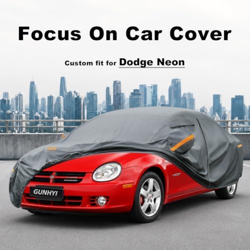 GUNHYI Premium Car Cover Custom Fit Dodge Neon, 16 Layers Heavy Duty Car Cover Waterproof All Weather with Zipper Door for Sun Rain Snow Dust Uv Protection