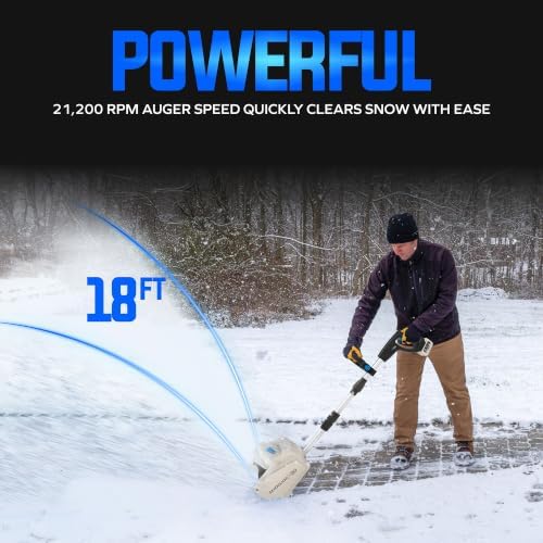 Snow Joe 20V Cordless Snow Shovel with Directional Chute, X20-SNOW-4AX2