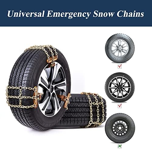 Snow Chains, 215-315mm Universal Tire Chains for Car, SUV, RV, Pickup Trucks, Adjustable Emergency Anti-Skid Thickening Tire Traction Chain (6 Packs)