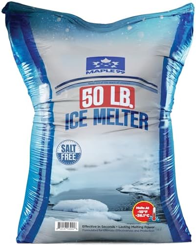 Maple99 Ice Melt Safer for Concrete -50 lb Bag Pallet (55 Bags), Snow Salt Ice Melt, Salt for Snow and Ice Removal, Sidewalk Salt, Driveway Salt, Snow Melt is Effective Up to -15