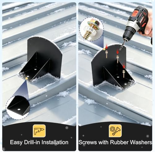 50 Pack Snow Guards for Metal Roof,Classic Style Snow Stop Brackets