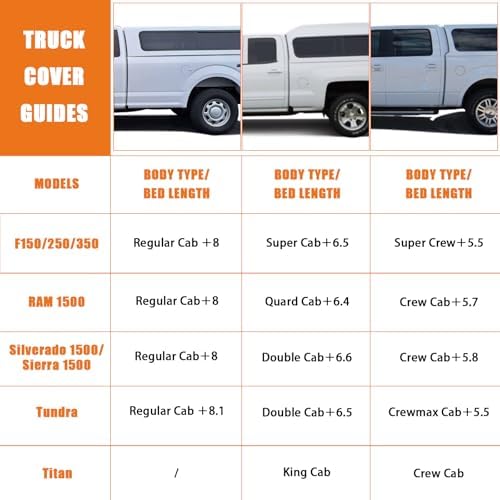 Waterproof Truck Cover for CrewCab 5.5/5.7/5.8 ft with Camper Shell Topper