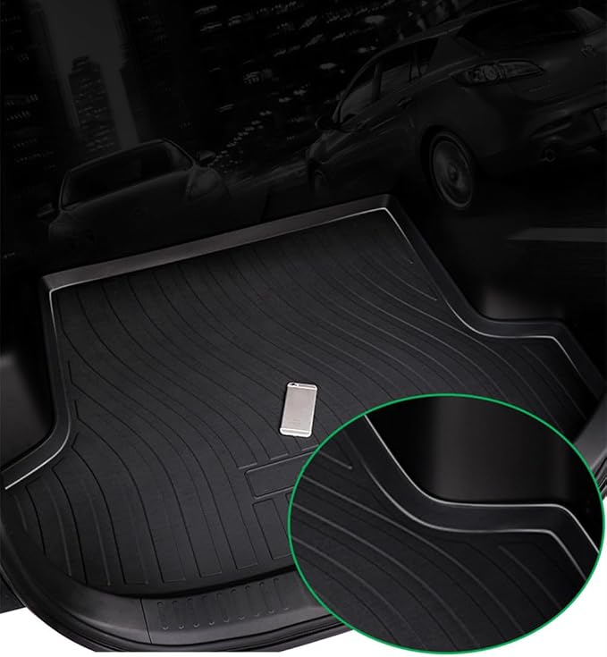 Yakitoko All Weather Cargo Liners for 2018-2024 Chevrolet Equinox and GMC Terrain Standard Cargo Mats Trunk Mat TPE Black