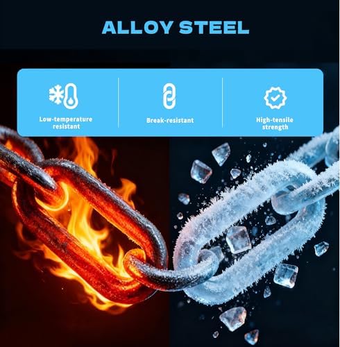 K-Musculo Snow Chains for Car Tires, Portable Reusable Universal Emergency Tire Traction Chain for Passenger Car, Auto Fixing 1 Min Quick Fit Easy Installation, Pickup Trucks and SUV Set of 2 (HYR-A)