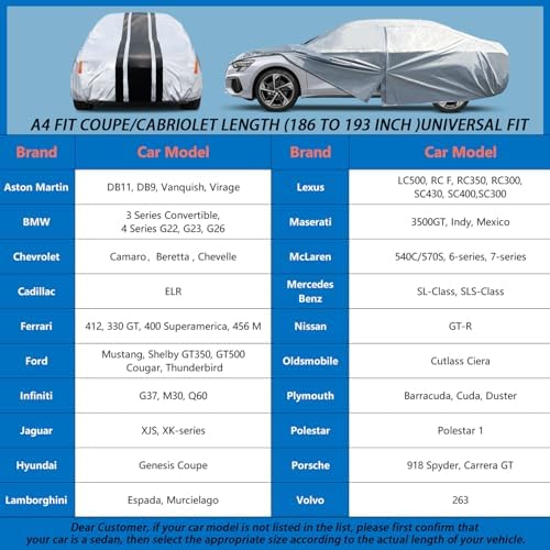10-Layer Car Cover Waterproof All Weather for Automobiles