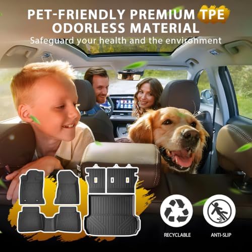 Powerty Floor Mats Fit for Crosstrek Hybrid 2026 2027, All Weather 3D TPE Anti-Slip Trunk Cargo Liner Seat Back Covers Protectors Full Set Car Accessories