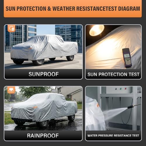 Kayme Truck Cover Waterproof All Weather See Vehicle Size Chart, Size T6