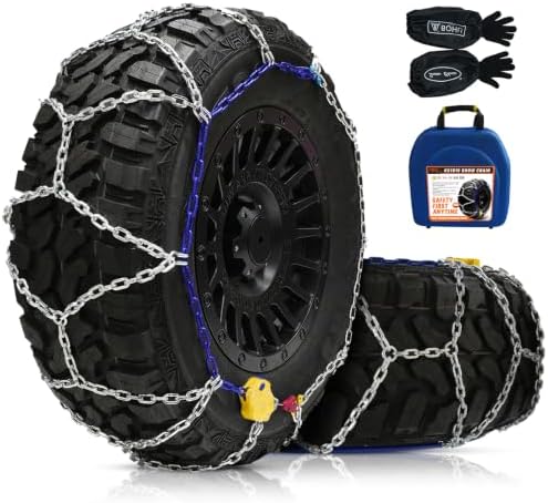 DEDC Auto Lock Snow Tires Chains 4.5mm Heavy-Duty Mn Steel Fits 275 285 295