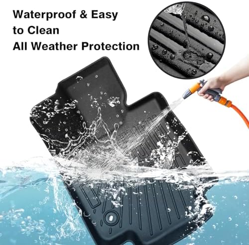 Powerty Floor Mats for 2023 2024 2025 2026 Lexus RX RX350 RX350h RX500h (NOT for RX450h+ PHEV) All Weather 3D TPE Anti-Slip Car Liners for 1st & 2nd Row Accessories