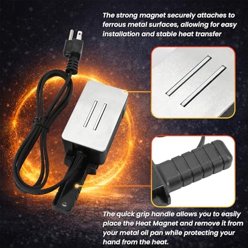 1155 1155X Magnetic Engine Block Heater, 120V 200W Oil Pan Heater