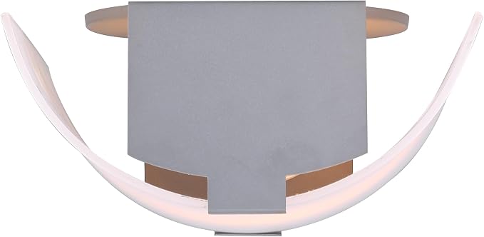 Canarm 1-Light Wall Sconce, Frosted Glass Shade with Gray Accents, Low-Profile Transitional Wall Lighting for Bedroom, Hallway or Living Room