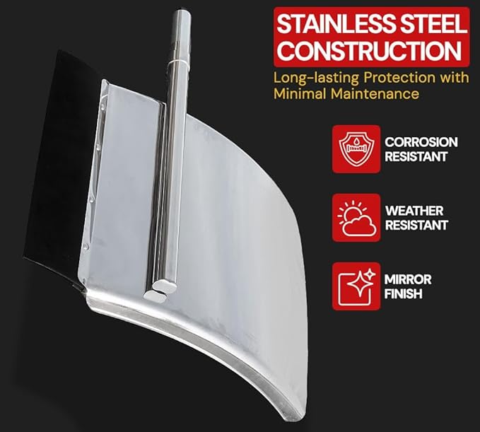 Mytee Products 24" x 29" Stainless Steel Quarter Fender Set for Semi Trucks – Polished Finish with Tube Bracket Mounting Kit, Universal Fit for Trailers & Class 8 Vehicles (Left & Right Set)