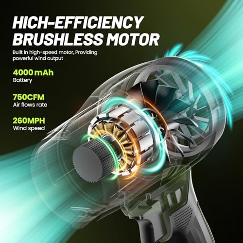 550,000 RPM Cordless Turbo Jet Blower with Battery and Charger