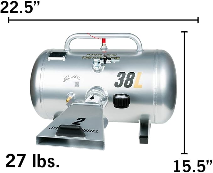 Gaither Tool Co Portable Bead Seater with Rapid Air Release - Tire Inflator for Agricultural, Passenger, and Commercial Vehicles, 38 Liter