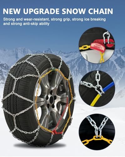 SCITOO KN120 Snow Chains for Passenger Car, Pickup, Trucks, SUV