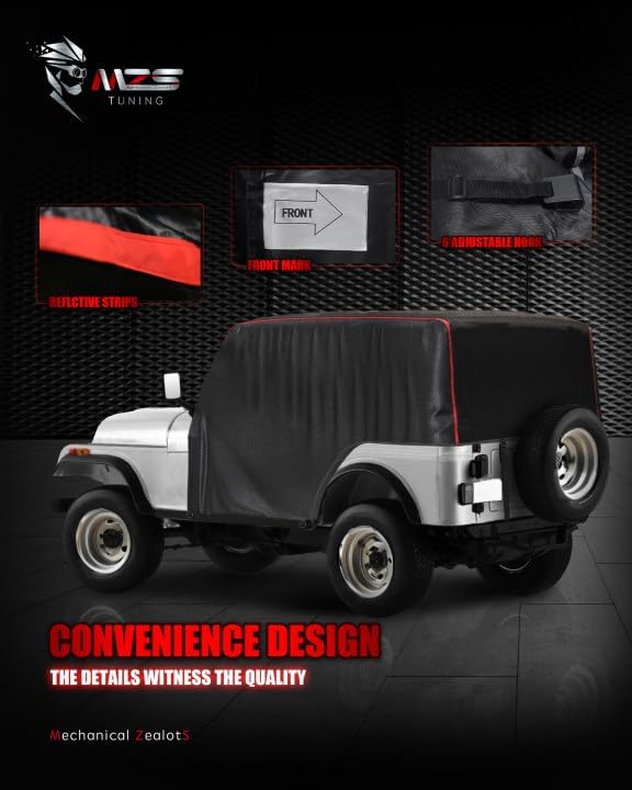MZS 600D Waterproof Outdoor Cab Cover for CJ7 CJ-7 1976-1986
