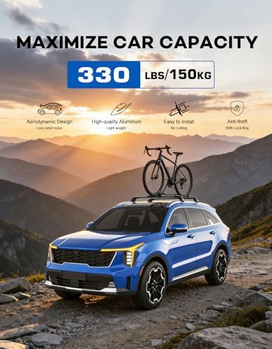 Wonderdriver 330lbs Roof Rack Cross Bars for KIA Sorento 2021-2026