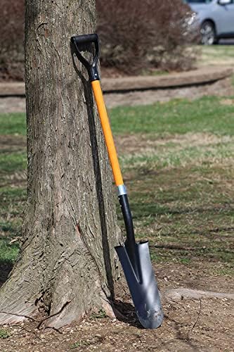 Ashman Drain Spade Shovel (Pack of 6) - 48-Inch Long D Handle Spade - Heavy Duty Handle with Thick Metal Blade - Premium Quality Orange Multi Purpose Shovel.